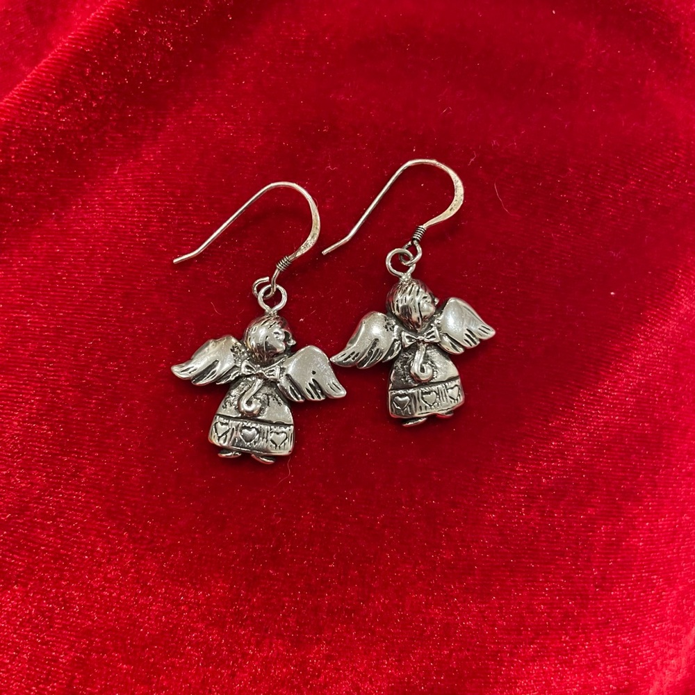 Vintage sterling silver Angel earrings